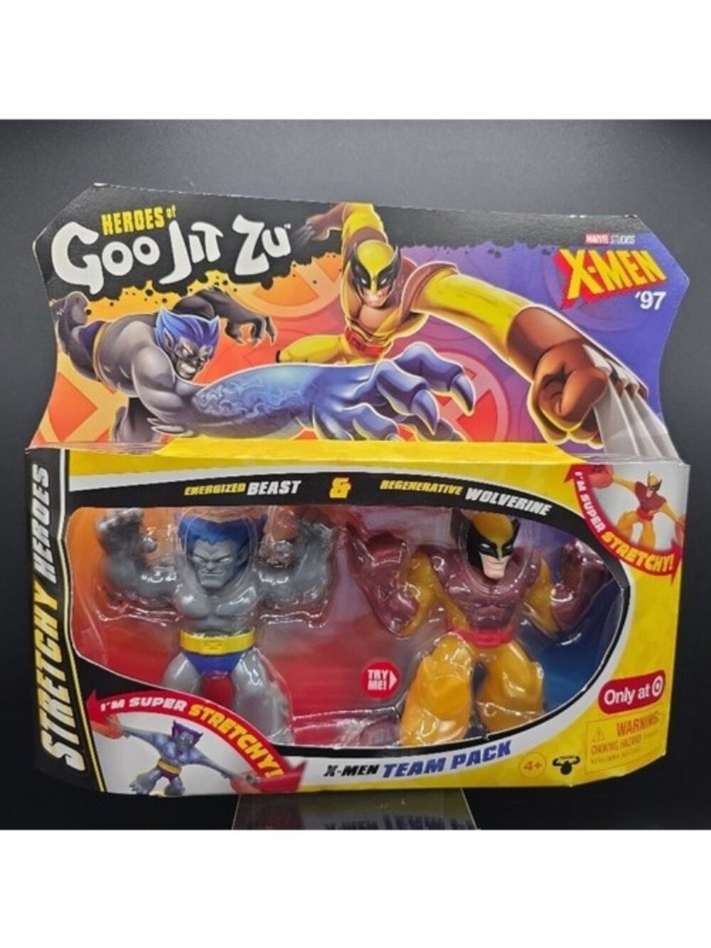 Heroes Of Goo Jit Zu X-Men 97 Stretchy Energized Beast & Regenerative Wolverine